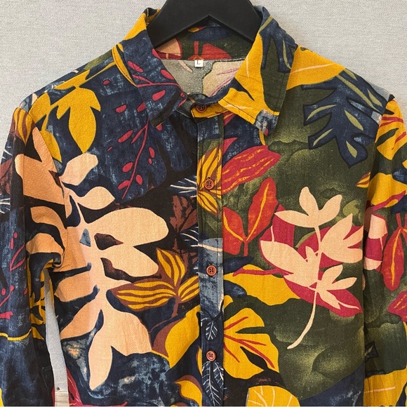 Vintage Palm Print Button Down - Picture 3 of 7